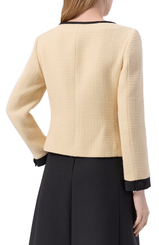 Твидовый жакет Valentino 7B0CE4T5/90Y Кремовый  7B0CE4T5/90Y Фото 4