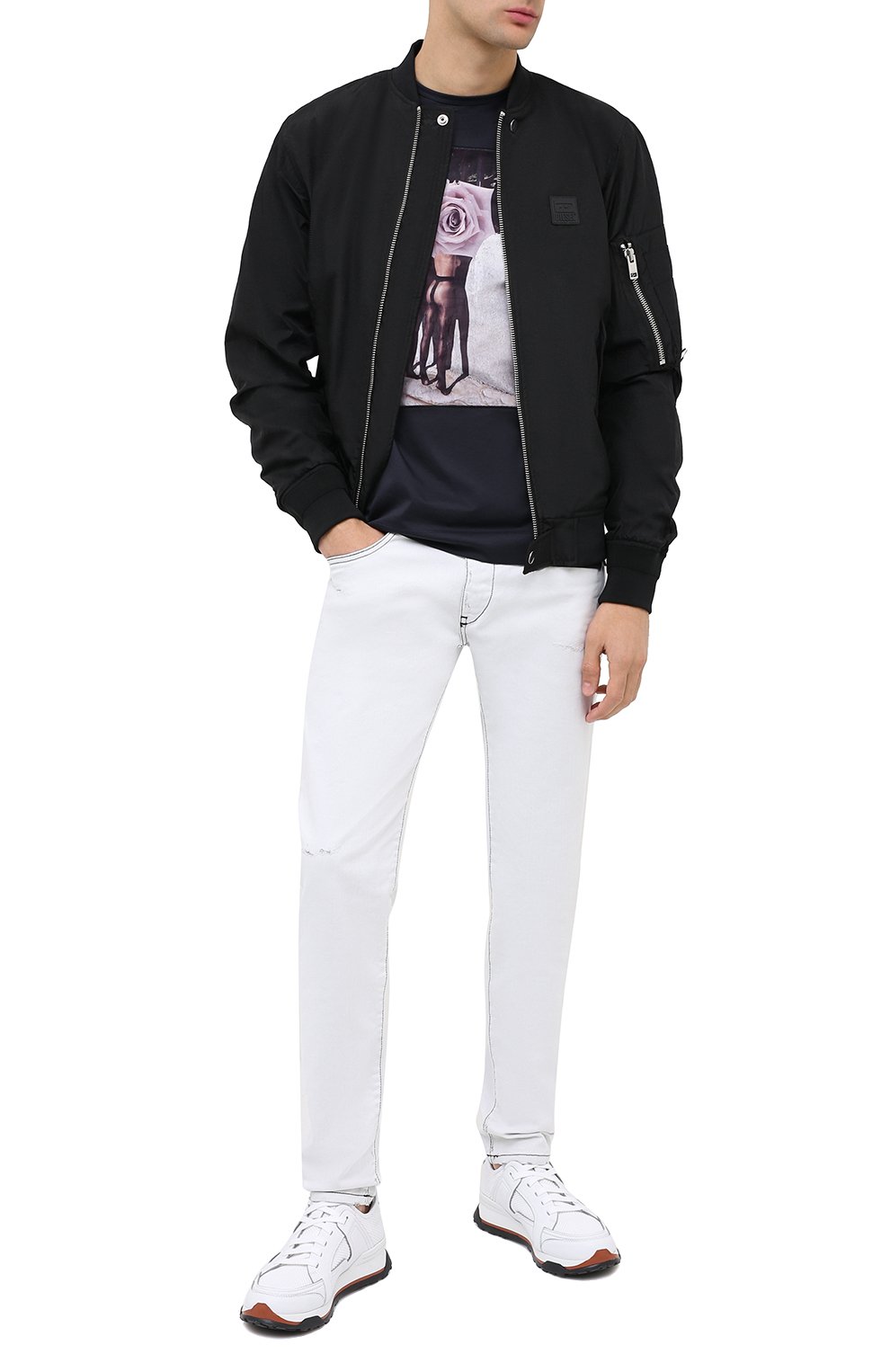 Хлопковая футболка LIMITATO темно-синего цвета по цене 18650 руб., арт. TWICE/T-SHIRT REGULAR, фото 2 Хлопковая футболка LIMITATO, арт. TWICE/T-SHIRT REGULAR, фото 2