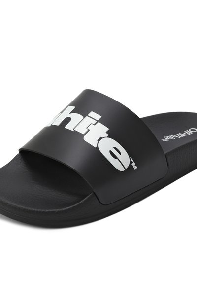 Шлепанцы OFF-WHITE черного цвета по цене 17400 руб., арт. 0BIC001S25MAT001/35-38, фото 5 Шлепанцы OFF-WHITE, арт. 0BIC001S25MAT001/35-38, фото 5