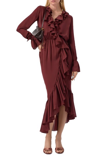 Шелковое платье SAINT LAURENT, арт. 814446/Y720W, фото 2