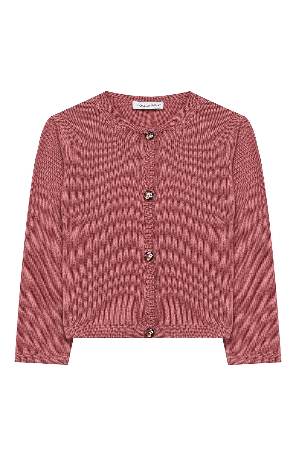 Шерстяной кардиган DOLCE & GABBANA розового цвета по цене 29700 руб., арт. L2KW44/JAVRR, фото 1 Шерстяной кардиган DOLCE & GABBANA, арт. L2KW44/JAVRR, фото 1
