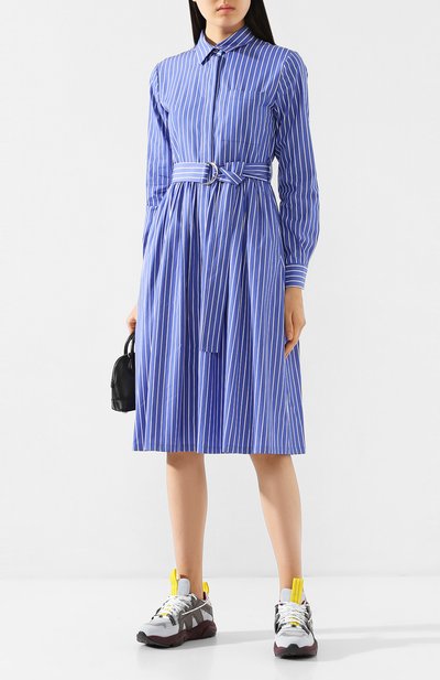 Хлопковое платье MSGM голубого цвета по цене 31450 руб., арт. 2841MDA26X 207003, фото 2 Хлопковое платье MSGM, арт. 2841MDA26X 207003, фото 2