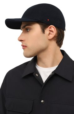 Мужская хлопковая бейсболка KITON темно-синего цвета, арт. UCAPP25K0712D | Фото 2 (Материал: Хлопок, Текстиль; Нос: Не проставлено; Материал сплава: Проставлено)