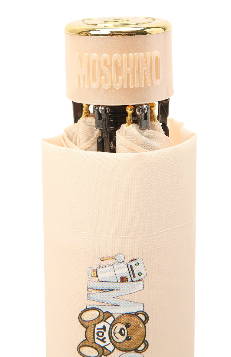 Женский складной зонт MOSCHINO кремового цвета, арт. 8123-SUPERMINI | Фото 5 (Материал: Металл, Текстиль, Синтетический материал; Нос: Не проставлено)