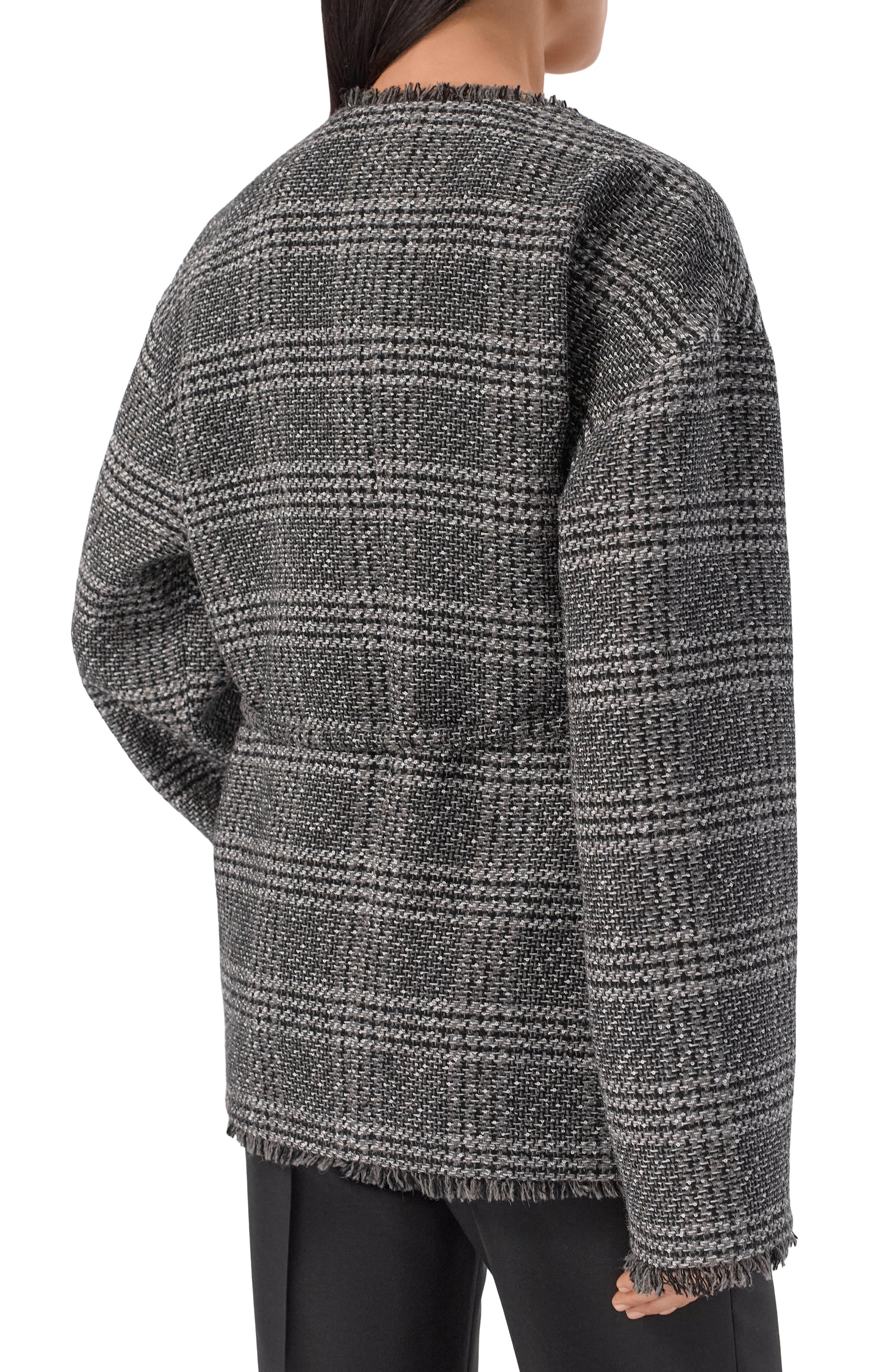 Твидовый жакет SEVEN LAB серого цвета по цене 28980 руб., арт. 225-S-W-10-2M-049, фото 4 Твидовый жакет SEVEN LAB, арт. 225-S-W-10-2M-049, фото 4