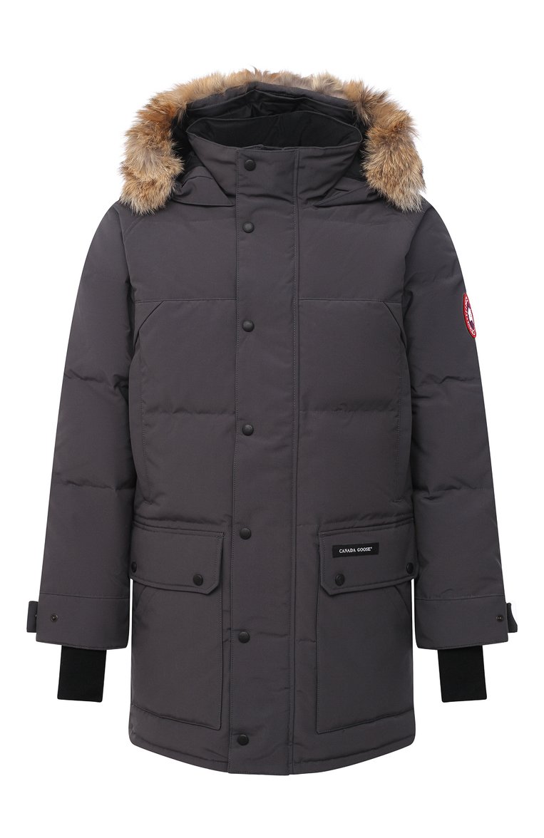 Мужская пуховик emory CANADA GOOSE серого цвета, арт. 2580M | Фото 1 (Стили: Гранж; Кросс-КТ: Куртка; Мужское Кросс-КТ: пуховик-короткий; Длина (верхняя одежда): До середины бедра; Материал подклада: Синтетический материал; Материал утеплителя: Пух и перо; Материал внешний: Синтетический материал; Рукава: Длинные; Драгоценные камни: Проставлено; Материал сплава: Проставлено)