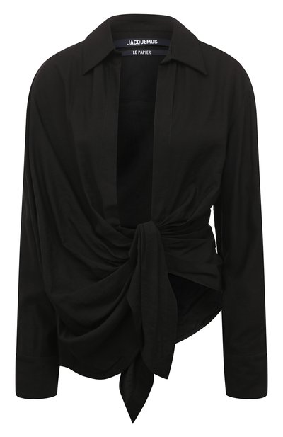 Женская блузка из вискозы JACQUEMUS, арт. 21H213SH002/1020BLACK