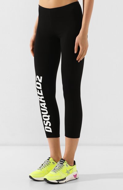 Хлопковые легинсы DSQUARED2 черного цвета по цене 8995 руб., арт. D8N332360, фото 3 Хлопковые легинсы DSQUARED2, арт. D8N332360, фото 3