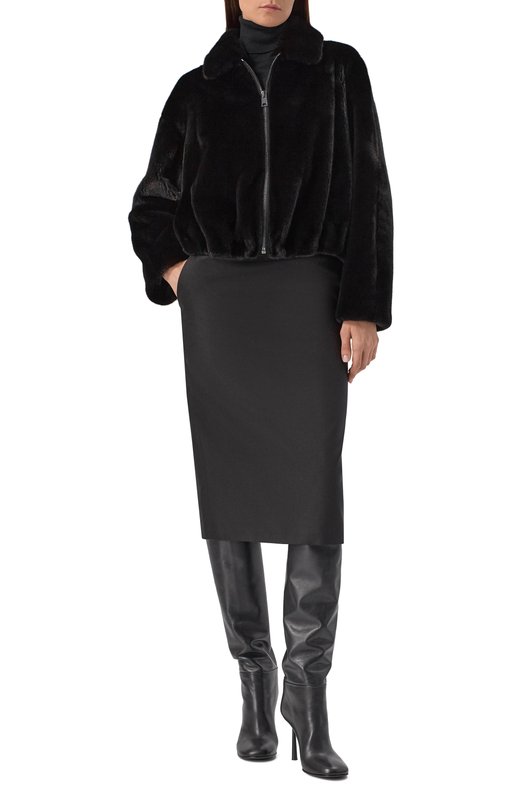 Шуба из норки VICTORIA KUSENKOVA 762800002696 Чёрный  762800002696 Фото 2