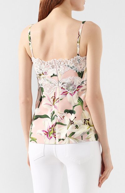 Шелковый топ DOLCE & GABBANA светло-розового цвета по цене 99500 руб., арт. F73R9T/FSAYV, фото 4 Шелковый топ DOLCE & GABBANA, арт. F73R9T/FSAYV, фото 4