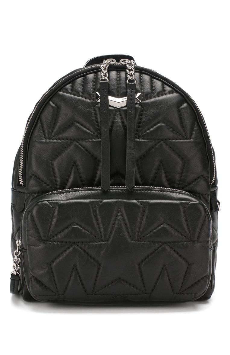 Женский рюкзак helia JIMMY CHOO черного цвета, арт. HELIA BACKPACK/TMN | Фото 1 (Статус проверки: Проверено, Проверена категория; Размер: medium; Материал: Натуральная кожа; Стили: Кэжуэл; Материал сплава: Проставлено, Проверено; Драгоценные камни: Проставлено)