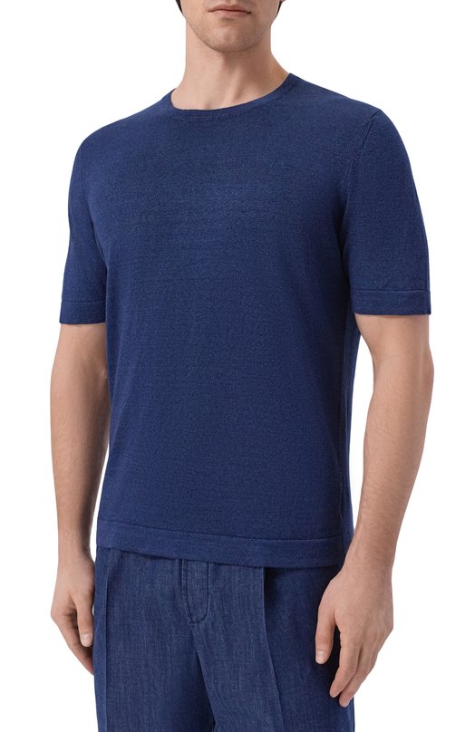 Джемпер изо льна и хлопка Gran Sasso 57140/18637 Синий  57140/18637 Фото 3