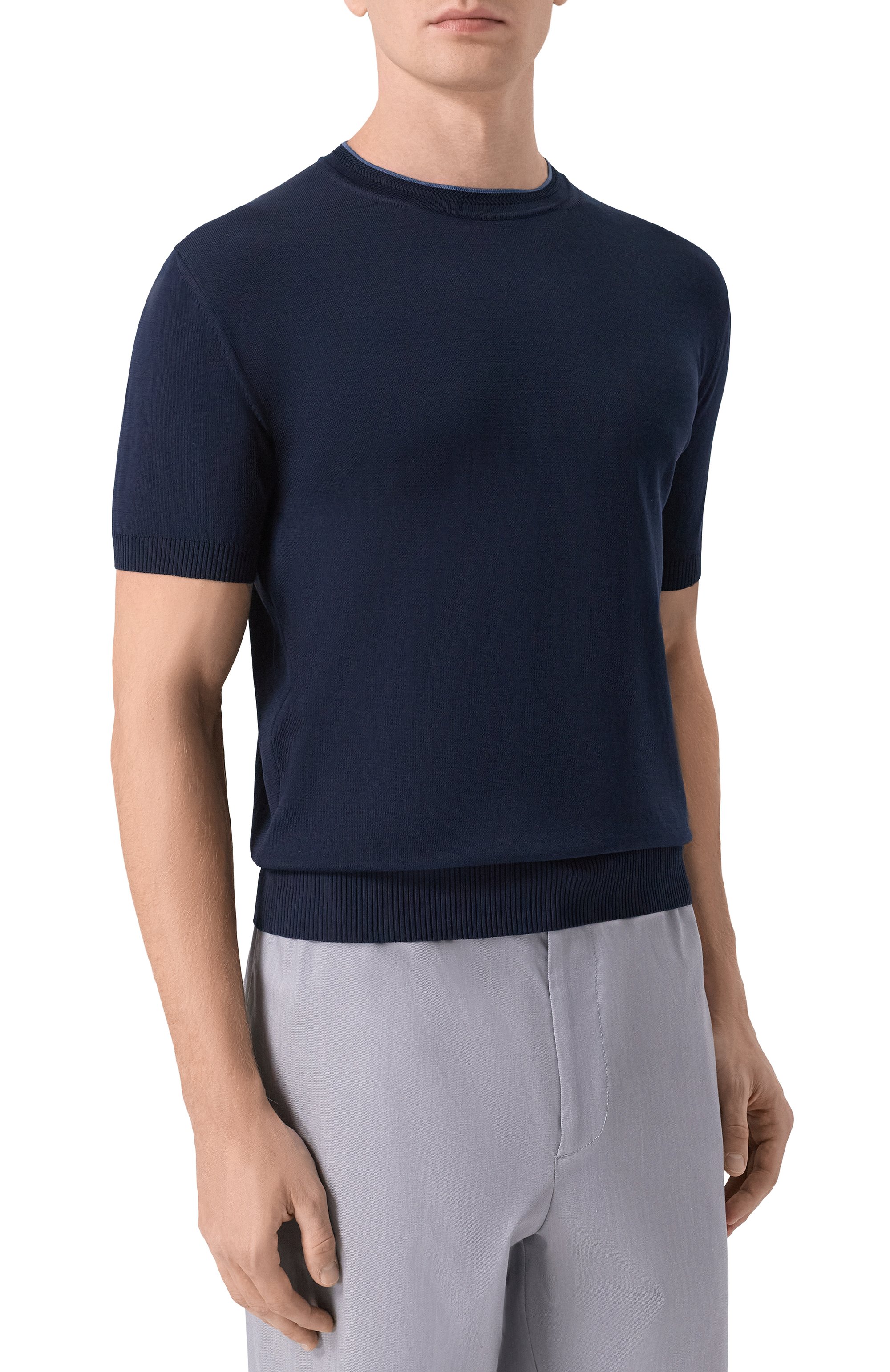 Хлопковый джемпер CANALI темно-синего цвета по цене 45050 руб., арт. C1161/MK02460, фото 3 Хлопковый джемпер CANALI, арт. C1161/MK02460, фото 3