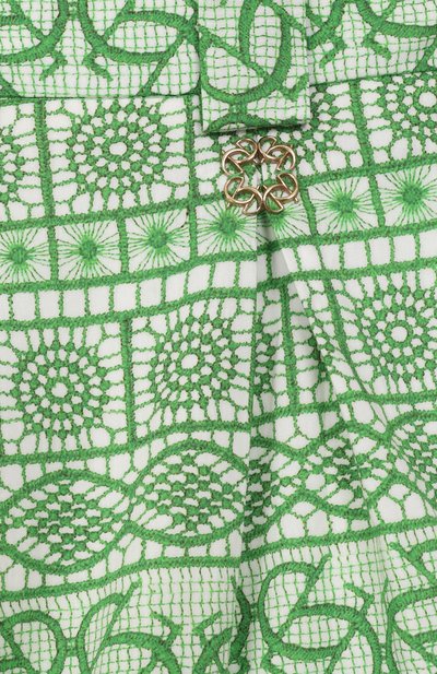 Хлопковые шорты ELIE SAAB JUNIOR зеленого цвета по цене 37750 руб., арт. EFPA021/TS1103_001, фото 3 Хлопковые шорты ELIE SAAB JUNIOR, арт. EFPA021/TS1103_001, фото 3