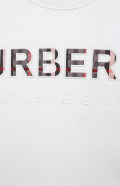 Детский хлопковый свитшот BURBERRY белого цвета, арт. 8047437 | Фото 3 (Рукава: Длинные; Материал сплава: Проставлено; Материал внешний: Хлопок; Девочки Кросс-КТ: Свитшот-одежда; Драгоценные камни: Проставлено; Ростовка одежда: 10 - 11 лет | 140 - 146см, 12 лет | 152 см, 16 лет | 164 см, 3 года | 98 см, 4 года | 104 см, 6 лет | 116 см, 8 лет | 128 см)