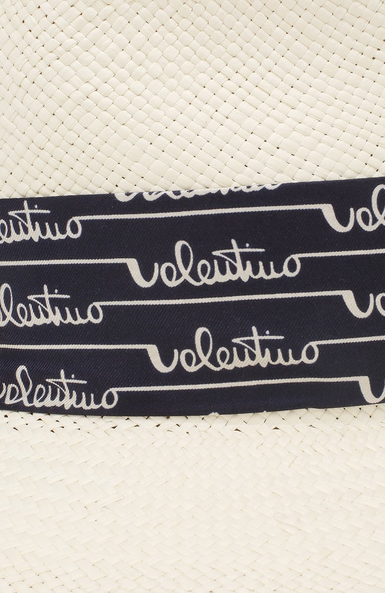 Женская шляпа  VALENTINO белого цвета, арт. TW2HAA31/ULB | Фото 3 (Материал сплава: Проставлено; Нос: Не проставлено; Материал: Растительное волокно)