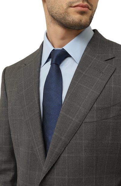 Галстук из шелка и хлопка ALTEA темно-синего цвета по цене 10600 руб., арт. 2311348, фото 2 Галстук из шелка и хлопка ALTEA, арт. 2311348, фото 2