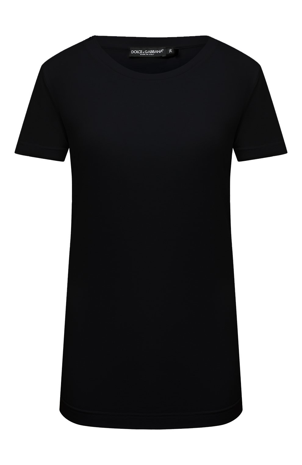 Хлопковая футболка DOLCE & GABBANA черного цвета по цене 26250 руб., арт. F8H32T/G7TLC, фото 1 Хлопковая футболка DOLCE & GABBANA, арт. F8H32T/G7TLC, фото 1