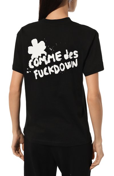 Хлопковая футболка COMME DES FUCKDOWN черного цвета по цене 6995 руб., арт. CFABW01110, фото 4 Хлопковая футболка COMME DES FUCKDOWN, арт. CFABW01110, фото 4
