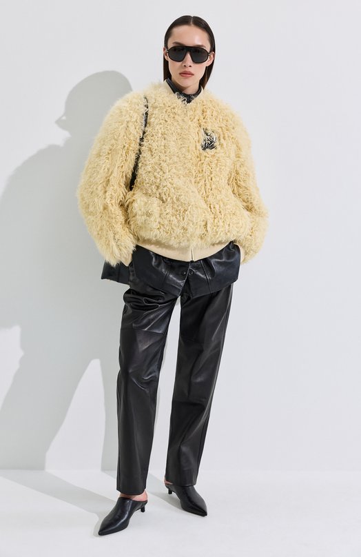 Кожаные брюки Saint Laurent 858508/Y50A2 Чёрный  858508/Y50A2 Фото 6