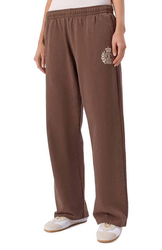 Хлопковые брюки Sporty and Rich PA05565243BR03 Коричневый  PA05565243BR03 Фото 3