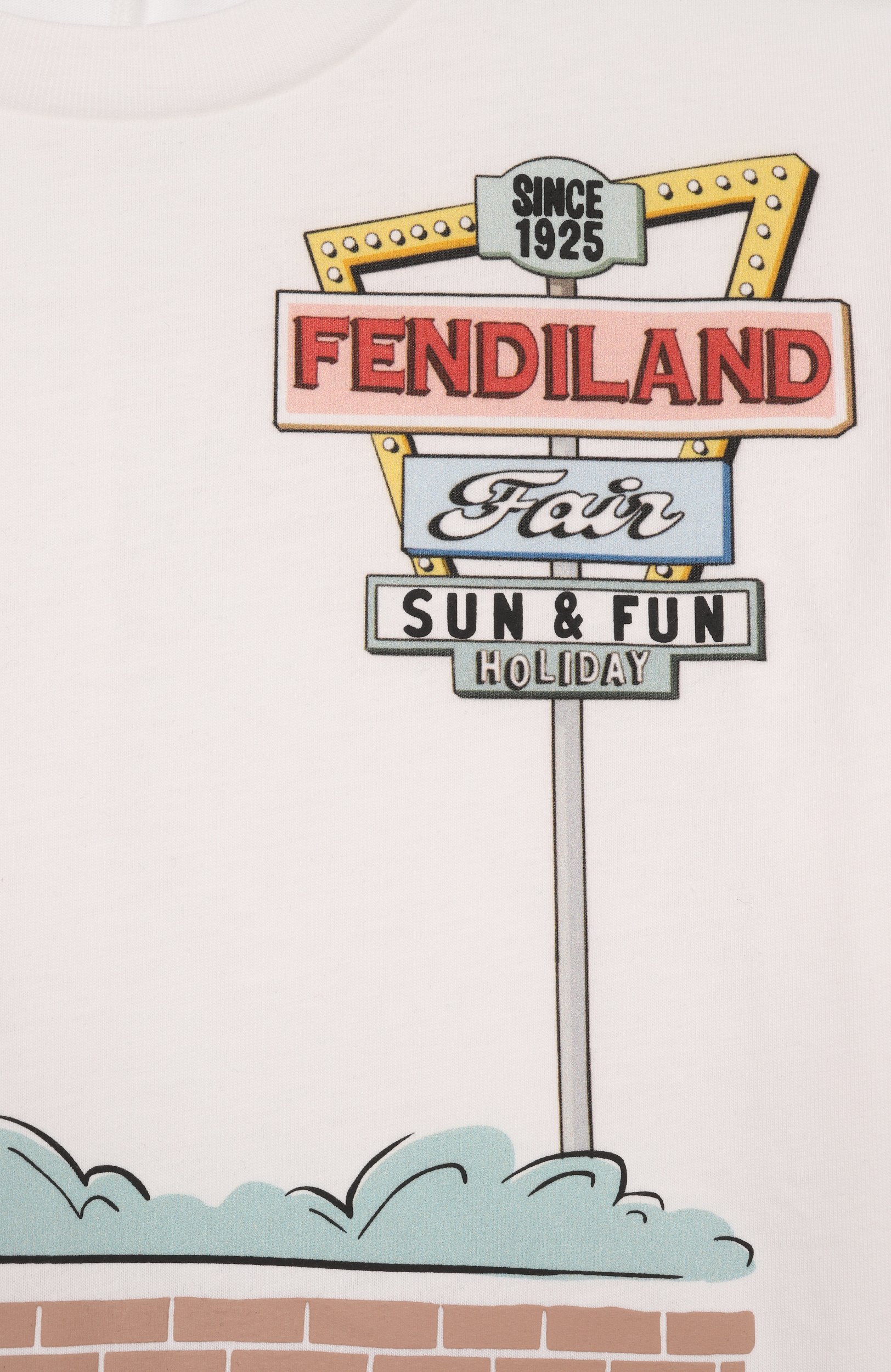 Хлопковая футболка FENDI, арт. JMI526/AY8D/8A-12+, фото 3