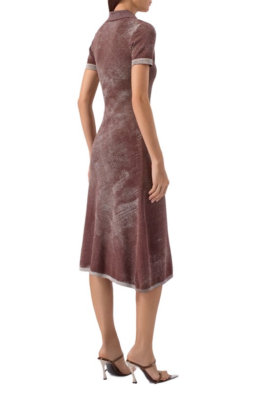 Хлопковое платье Diesel A21835/0BKCB Коричневый  A21835/0BKCB Фото 3