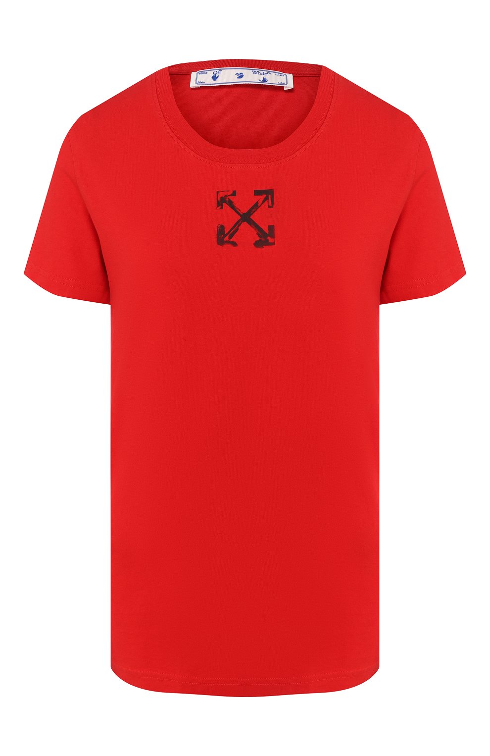 Хлопковая футболка OFF-WHITE красного цвета по цене 18900 руб., арт. 0WAA049S20JER0092510, фото 1 Хлопковая футболка OFF-WHITE, арт. 0WAA049S20JER0092510, фото 1
