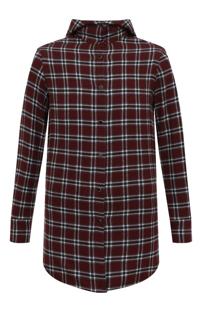 Хлопковая рубашка с капюшоном KITON бордового цвета по цене 111500 руб., арт. D54449H08260, фото 1 Хлопковая рубашка с капюшоном KITON, арт. D54449H08260, фото 1