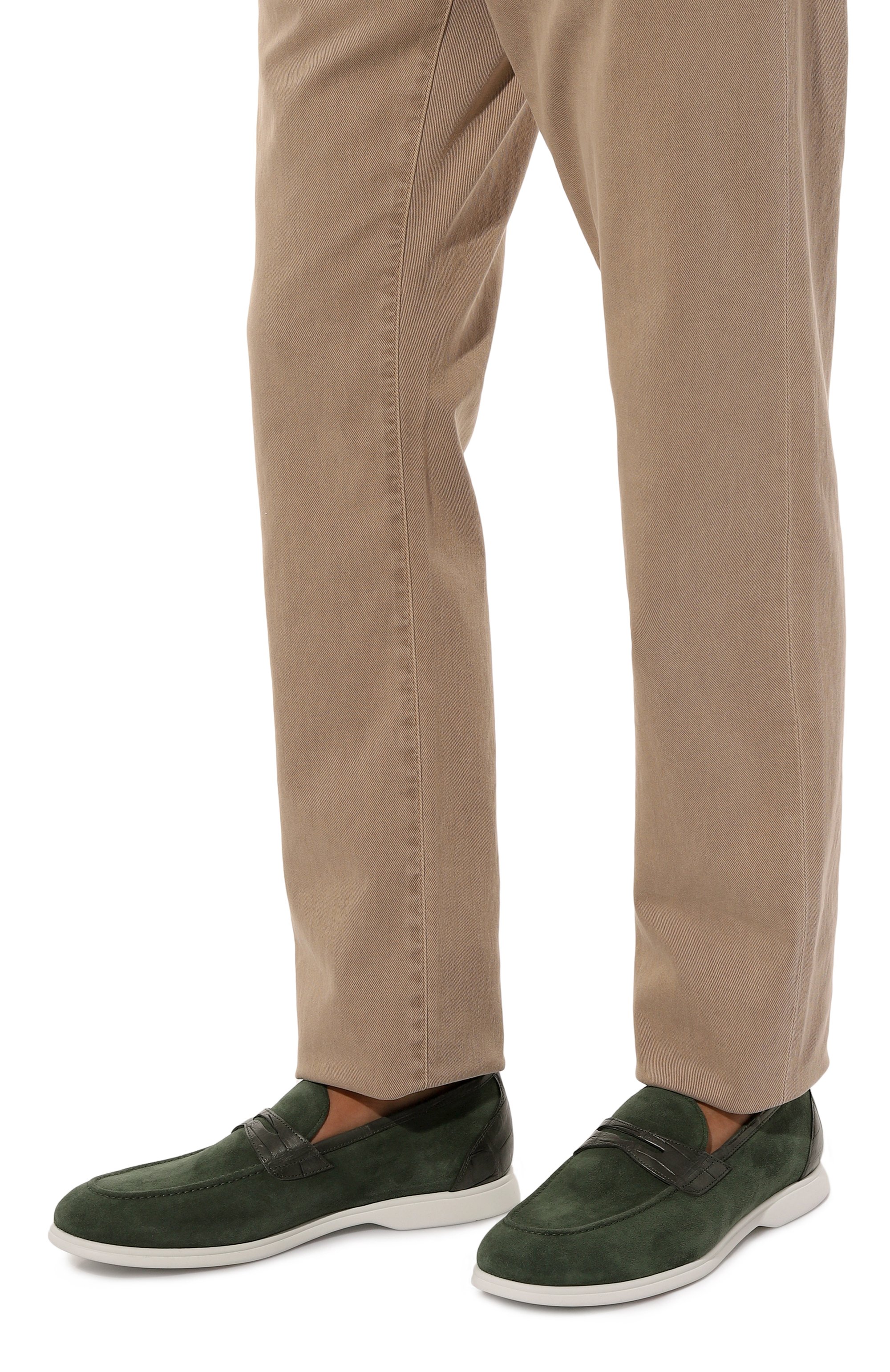 Лоферы с отделкой из кожи аллигатора KITON, арт. USSA075N00978, фото 3