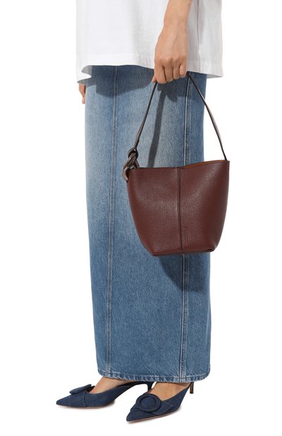 Сумка corner bucket small JW ANDERSON бордового цвета по цене 49950 руб., арт. HB0664/LA0349, фото 2 Сумка corner bucket small JW ANDERSON, арт. HB0664/LA0349, фото 2