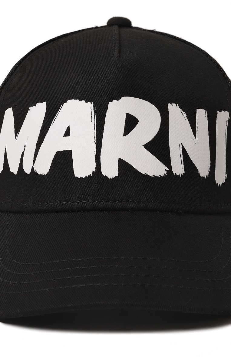 Детская хлопковая бейсболка MARNI черного цвета, арт. M00806/M00Q0 | Фото 3 (Материал: Текстиль, Хлопок; Нос: Не проставлено)
