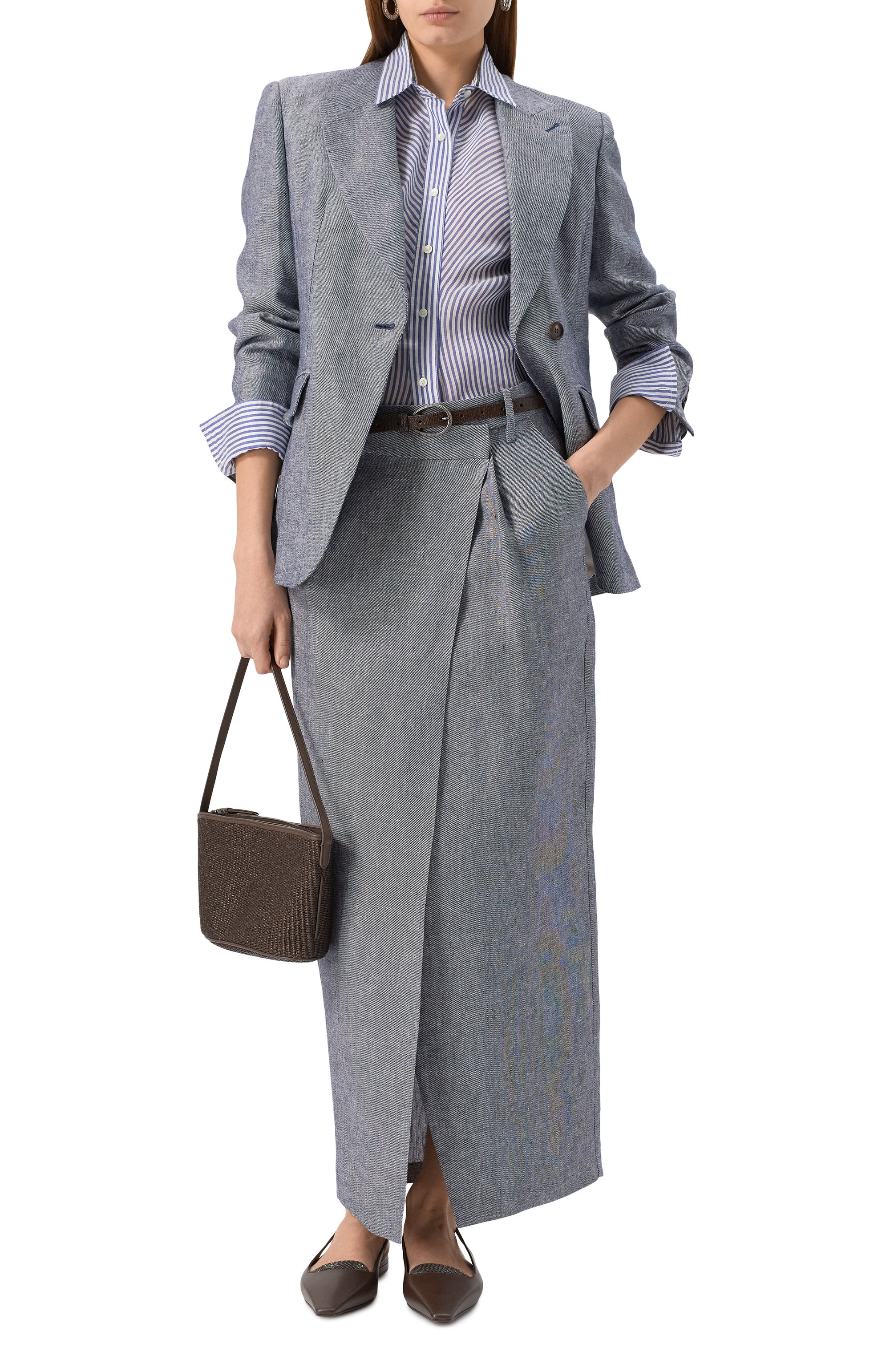 Рубашка изо льна и шелка BRUNELLO CUCINELLI, арт. MH756NL436, фото 2