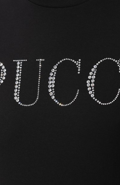 Хлопковая футболка EMILIO PUCCI черного цвета по цене 42050 руб., арт. 9EJP75/9E986, фото 5 Хлопковая футболка EMILIO PUCCI, арт. 9EJP75/9E986, фото 5