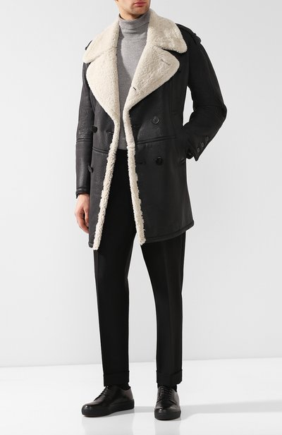 Двубортная дубленка на пуговицах с отложным воротником NEIL BARRETT, арт. BPE562/H708, фото 2