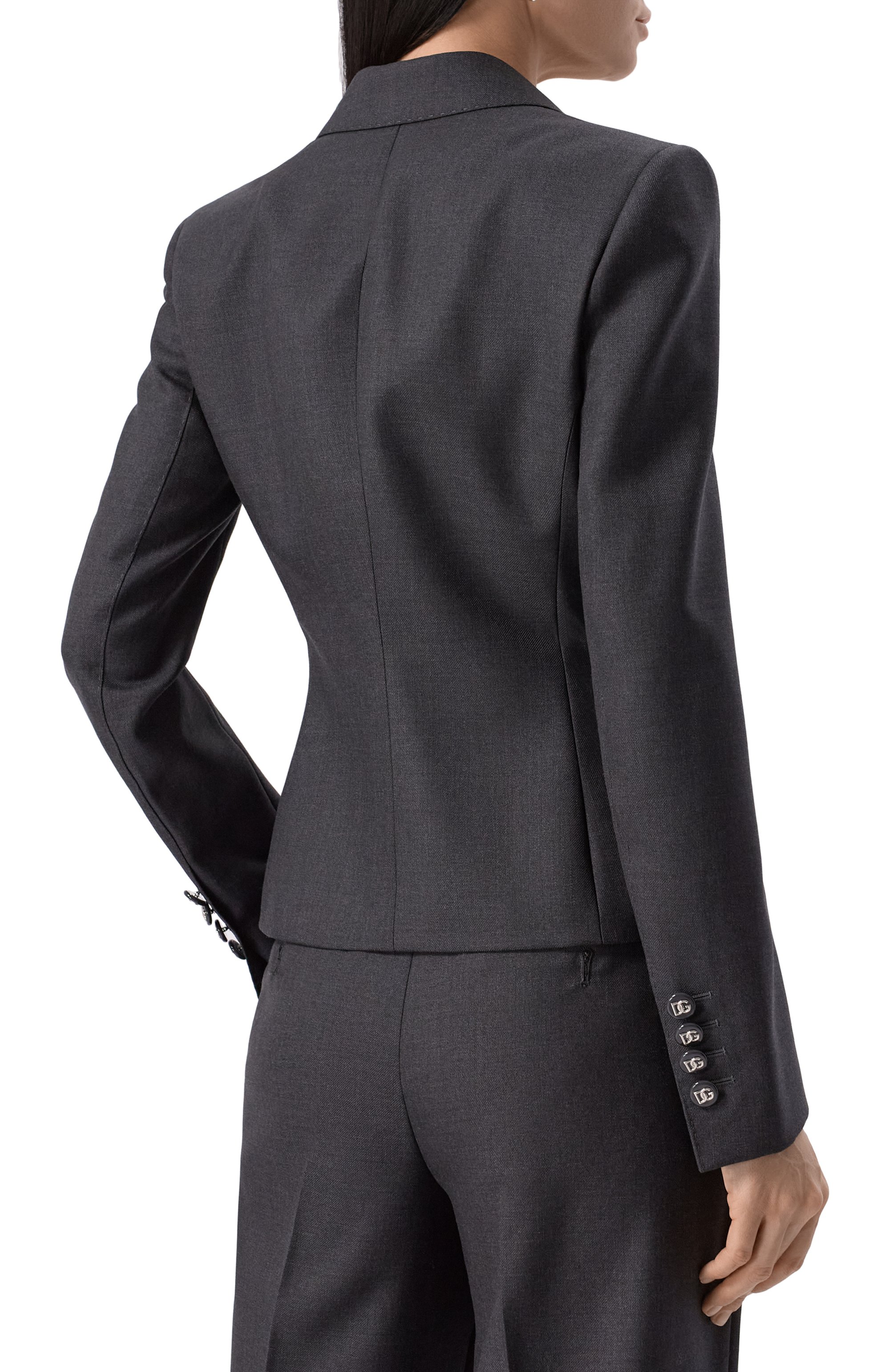 Шерстяной жакет DOLCE & GABBANA темно-серого цвета по цене 348500 руб., арт. F27DJT/FU287, фото 4 Шерстяной жакет DOLCE & GABBANA, арт. F27DJT/FU287, фото 4