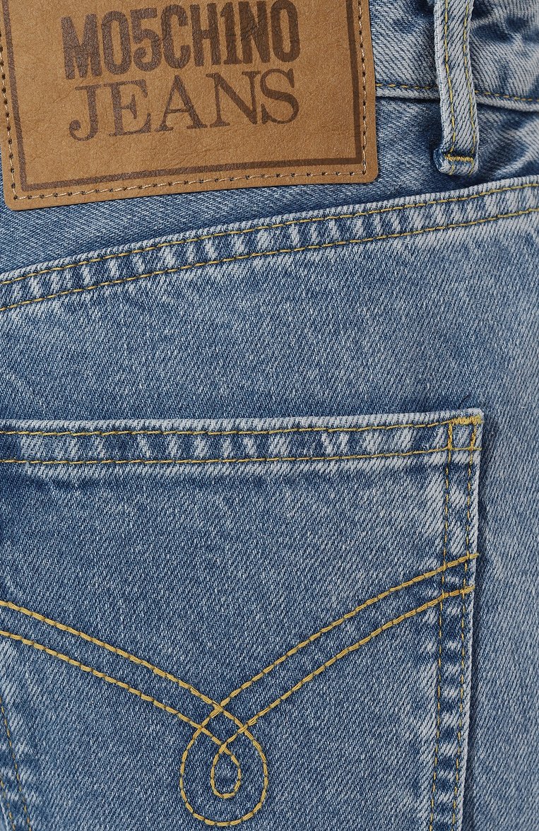 Женские джинсы M05CH1NO JEANS голубого цвета, арт. A0324/3236 | Фото 5 (Материал внешний: Хлопок, Деним; Длина (брюки, джинсы): Стандартные; Стили: Кэжуэл; Кросс-КТ: Деним; Силуэт Ж (брюки и джинсы): Прямые; Автоматизация ТО: Проставлено; Автоматизация состава: Проставлено)