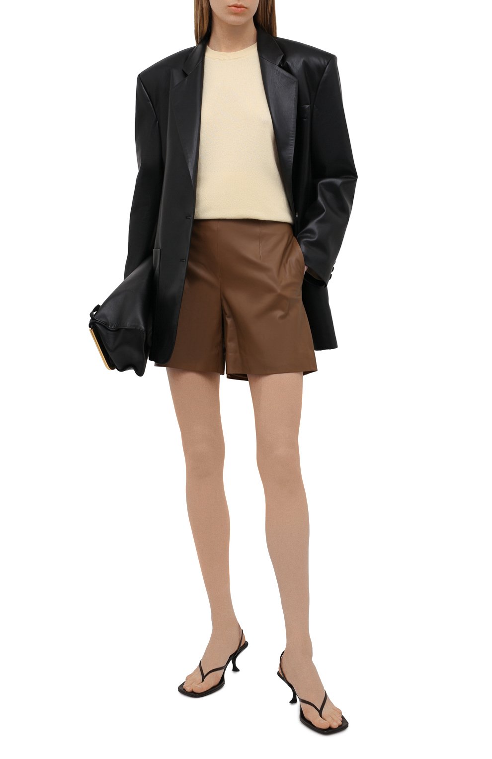 Кожаные шорты VINCE, арт. V720421922, фото 2