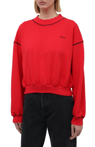Хлопковый свитшот REDVALENTINO красного цвета по цене 28800 руб., арт. WR3MF07R/61W, фото 3 Хлопковый свитшот REDVALENTINO, арт. WR3MF07R/61W, фото 3