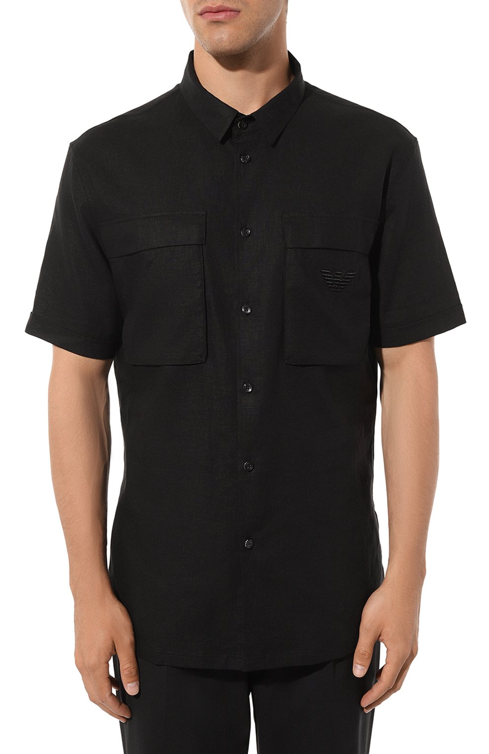 Рубашка изо льна и вискозы EMPORIO ARMANI, арт. 211861/3R467, фото 3