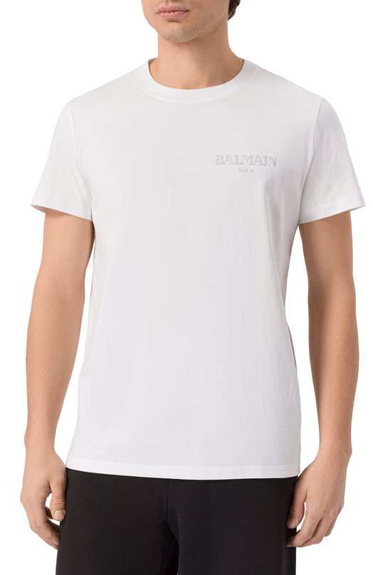 Хлопковая футболка Balmain FH1EF000/GD84 Белый  FH1EF000/GD84 Фото 3