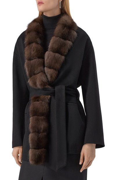 Кашемировое полупальто с отделкой из соболя SIMONETTA RAVIZZA, арт. F05JA196T2Z1A, фото 3