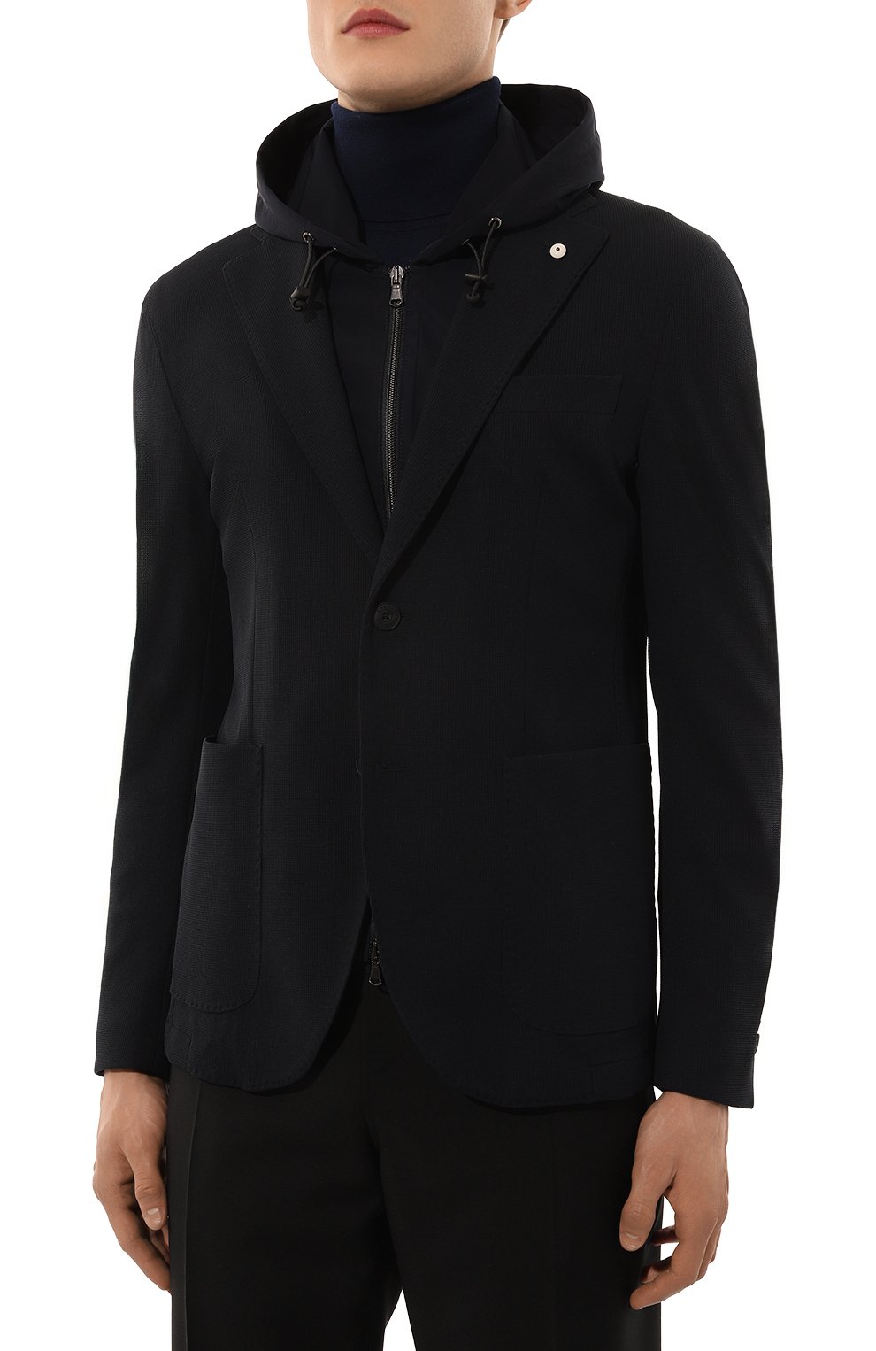 Однобортный пиджак L.B.M. 1911 темно-синего цвета по цене 113000 руб., арт. 2846/25204, фото 4 Однобортный пиджак L.B.M. 1911, арт. 2846/25204, фото 4