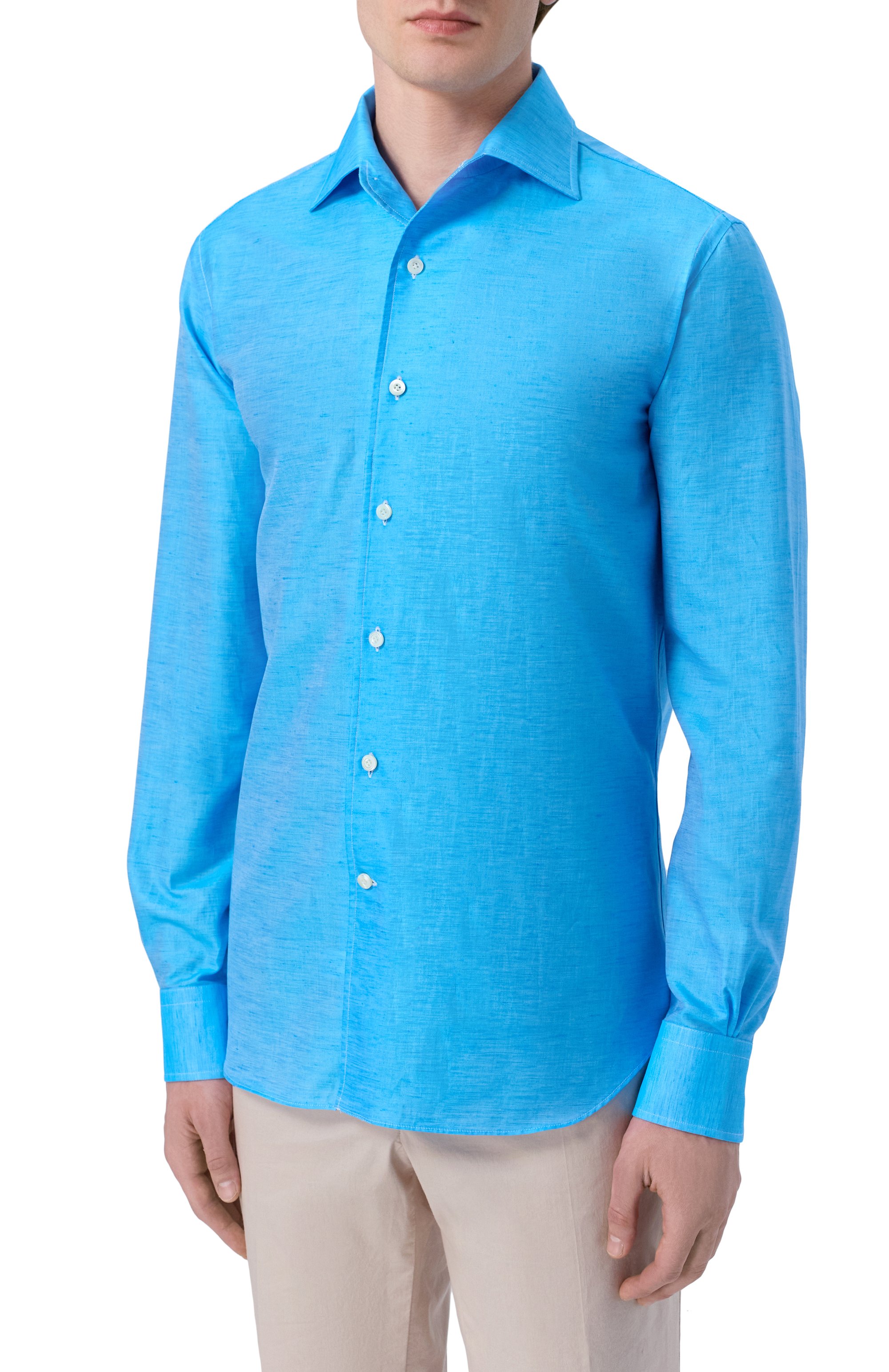 Рубашка из хлопка и льна ALESSANDRO GHERARDI, арт. D0UBLE/7670, фото 3