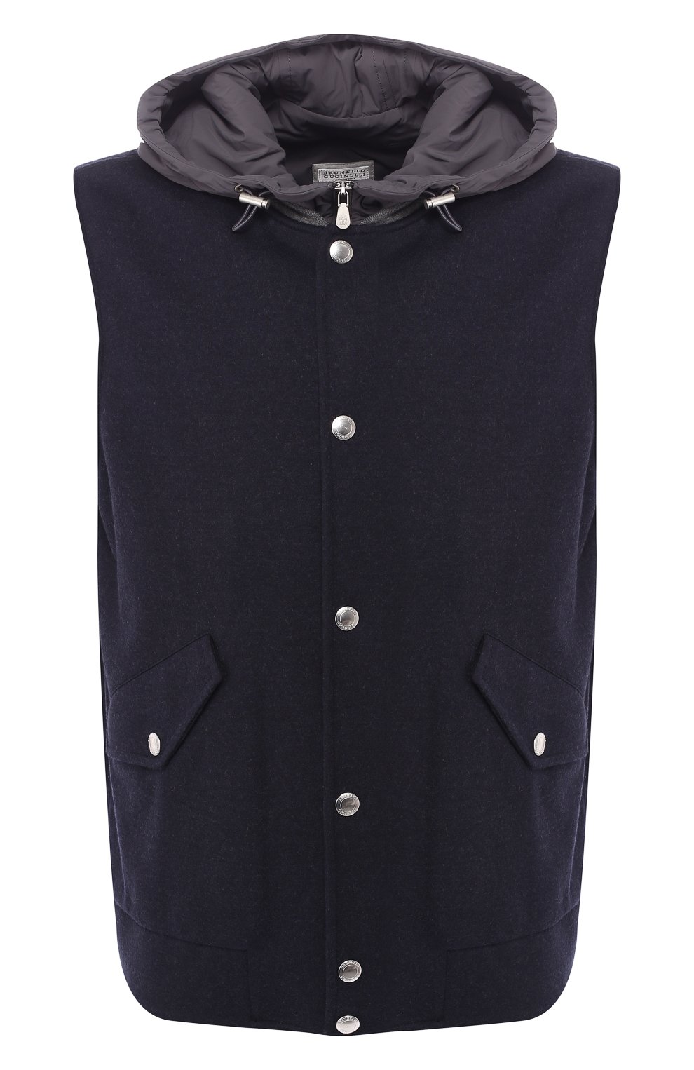 Кашемировый жилет на кнопках с капюшоном BRUNELLO CUCINELLI, арт. ML8003811G, фото 1