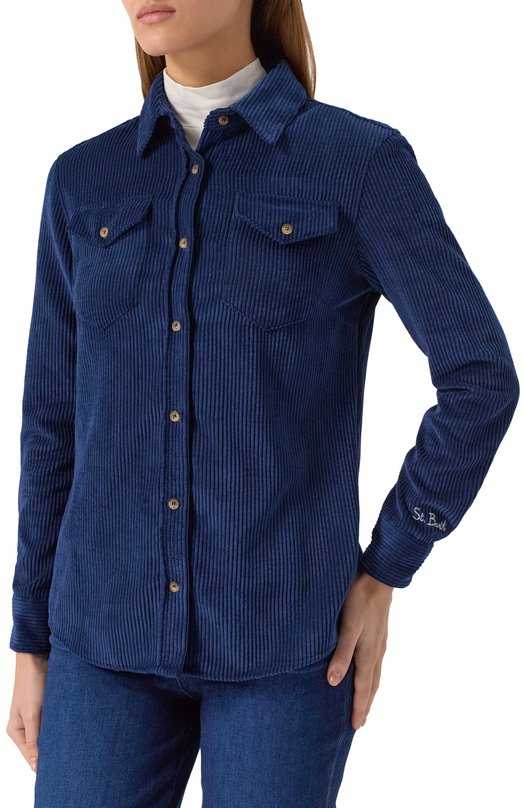 Вельветовая рубашка MC2 Saint Barth DEER/01773G Синий  DEER/01773G Фото 3