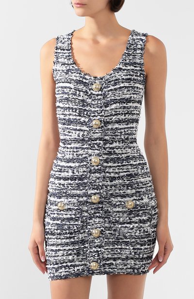 Платье BALMAIN голубого цвета по цене 154500 руб., арт. TF16057/K005, фото 3 Платье BALMAIN, арт. TF16057/K005, фото 3