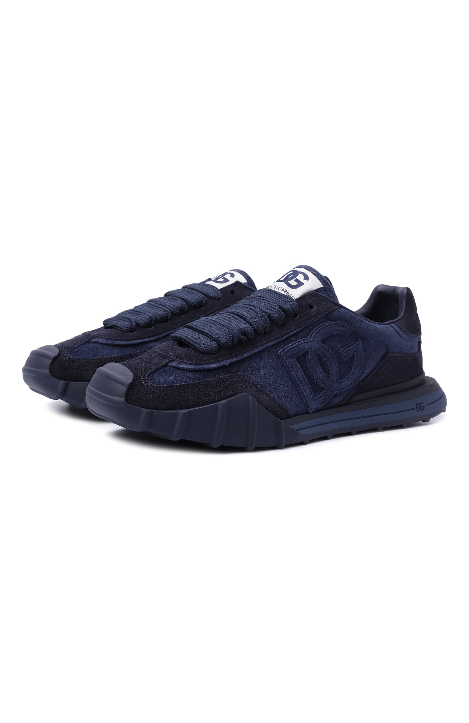 Замшевые кроссовки dg athletic DOLCE & GABBANA темно-синего цвета по цене 85700 руб., арт. CS2384/A0836, фото 1 Замшевые кроссовки dg athletic DOLCE & GABBANA, арт. CS2384/A0836, фото 1