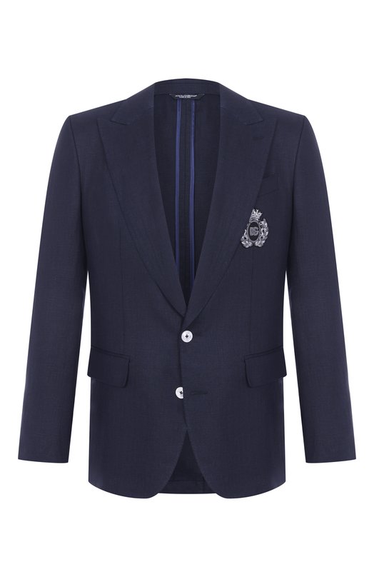 Льняной пиджак Dolce & Gabbana G2QS6Z/FU4K6 Синий G2QS6Z/FU4K6
