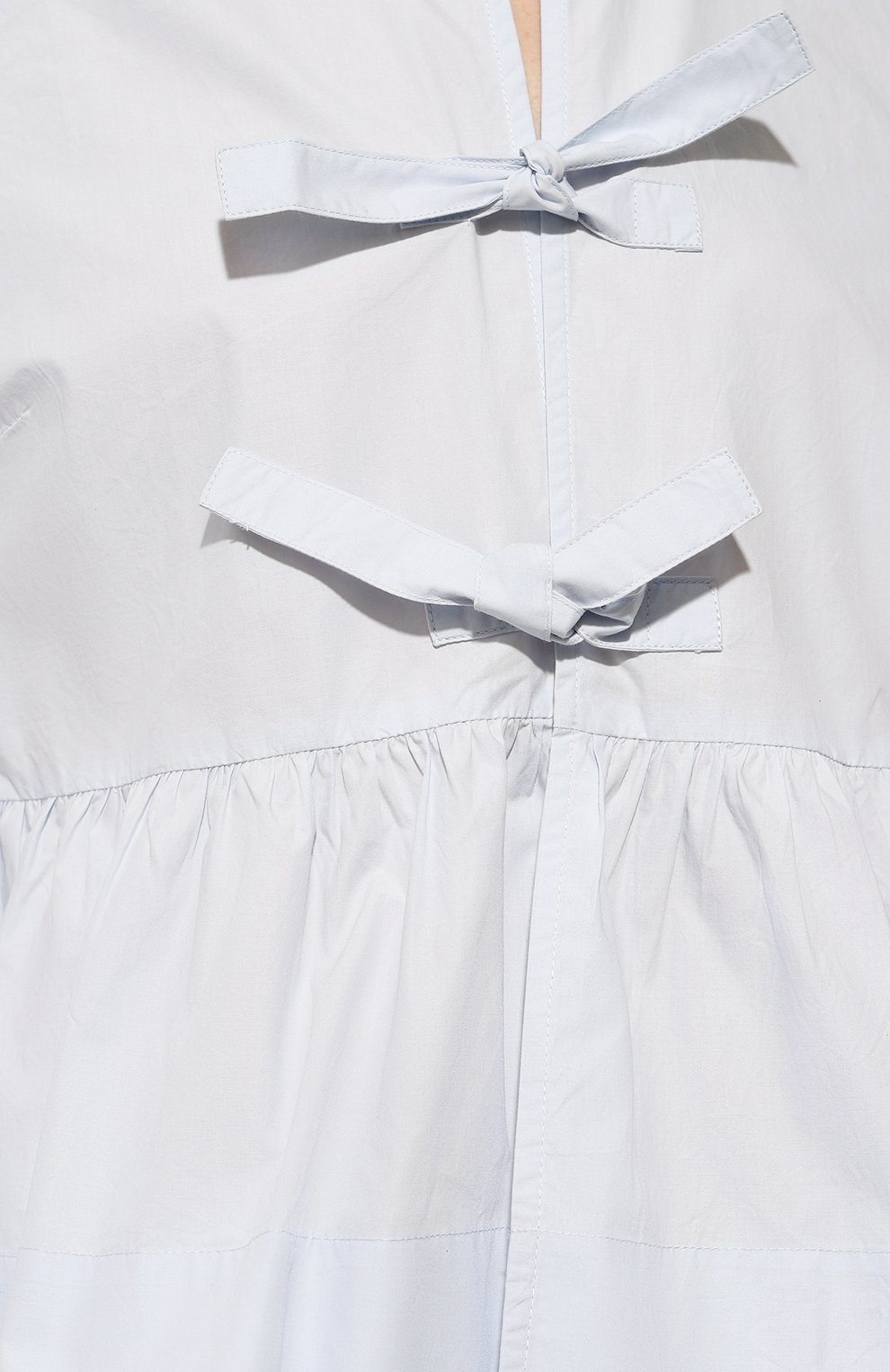 Хлопковая блузка GANNI светло-голубого цвета по цене 17550 руб., арт. F9074, фото 5 Хлопковая блузка GANNI, арт. F9074, фото 5